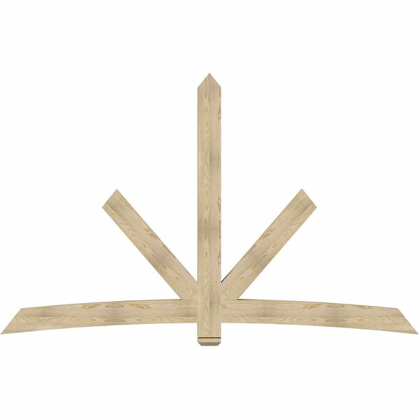 Ekena Millwork Alberta Rough Sawn Timber Gable Bracket, Douglas Fir, 108"W x 68"H x 4"D x 6"F, 15/12 Pitch GBW108X68X0406ALB00RDF - main